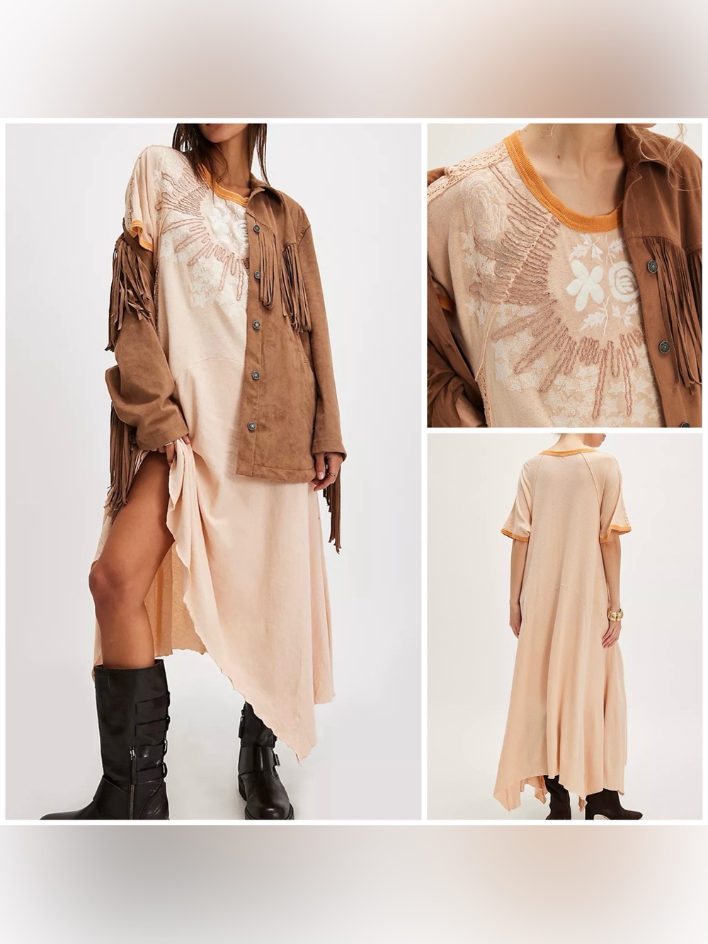 NWOT Free People Bali Lone Ranger Knit Maxi Dress - cream neutral - S, M, XL